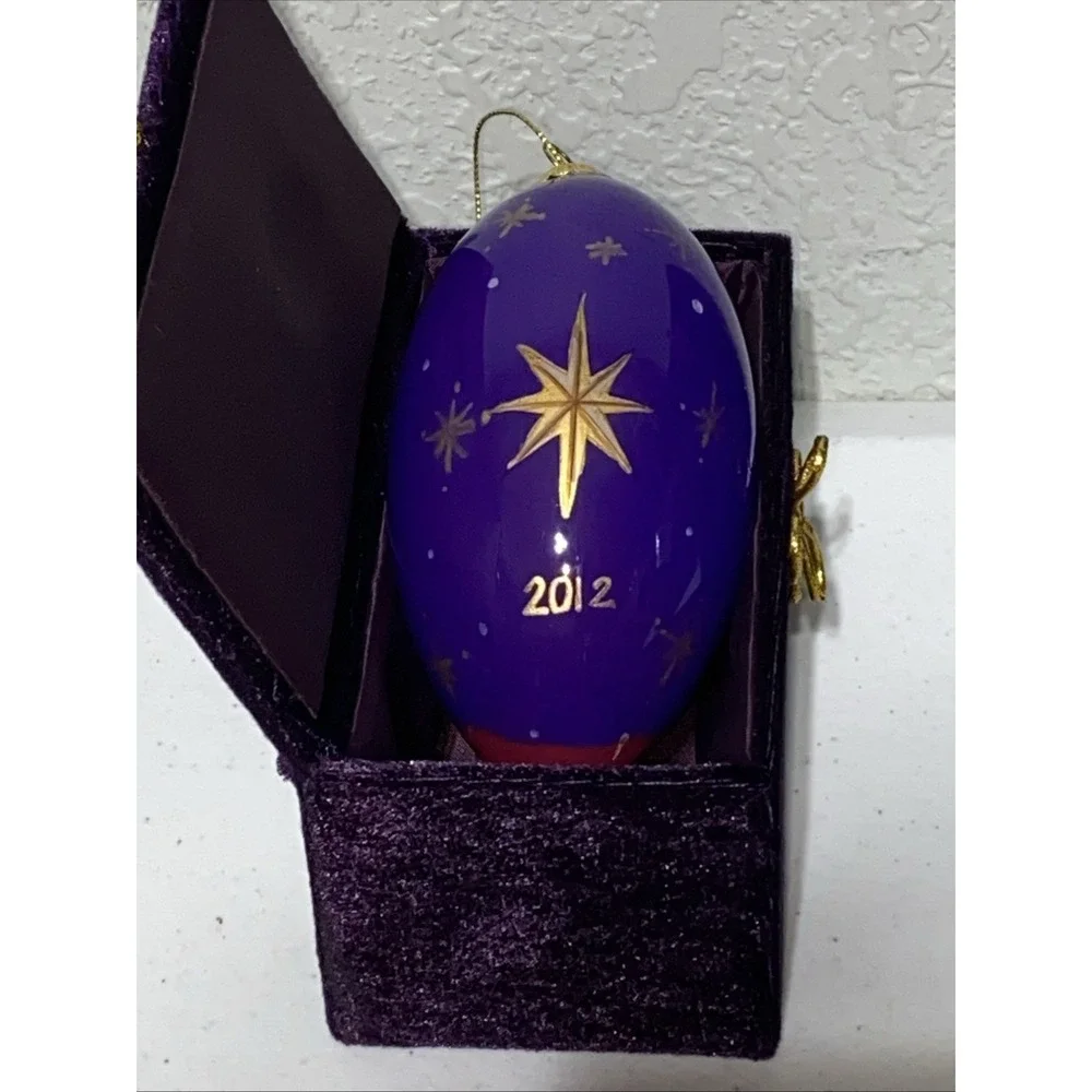Lot Of 2 Li Bien Christmas Ornaments Glass Teardrop Mary Jesus Nativity In Box